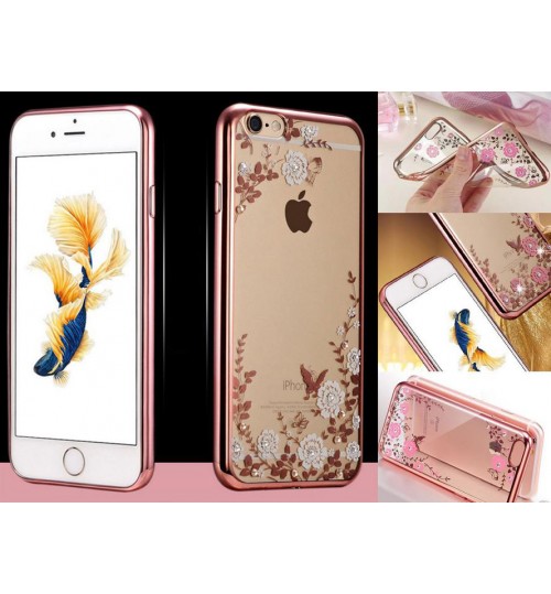 iPhone 6 6s Plus Case soft gel tpu luxury bling shiny floral case