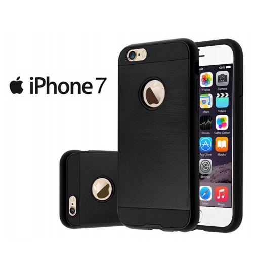 iPhone 7 Case impact proof armor hybrid brushed metal case