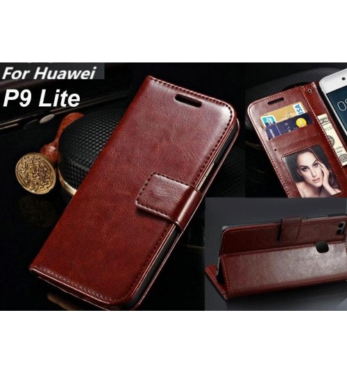 Huawei P9 lite vintage fine leather wallet case
