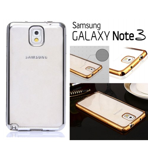 Samung Galaxy Note 3 case plating bumper with clear gel back cover case