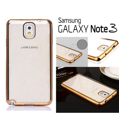 Samung Galaxy Note 3 case plating bumper with clear gel back cover case