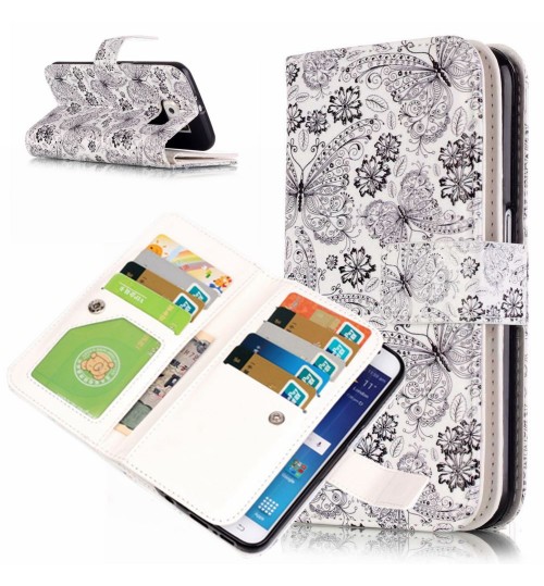 Galaxy S6 Multifunction full cash 9x card slots wallet leather case