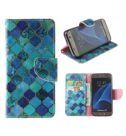 Galaxy S7 case wallet leather case printed