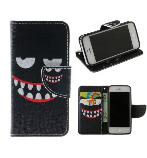 iPhone 5 5s SE case wallet leather case printed