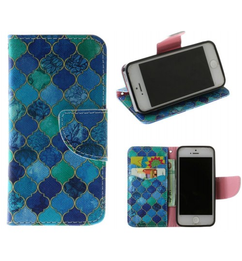 iPhone 5 5s SE case wallet leather case printed