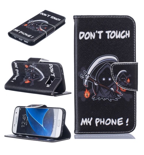 Galaxy S7 case wallet leather case printed