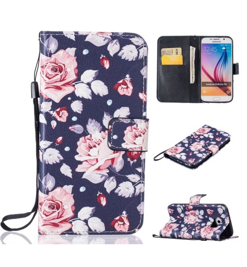 Galaxy S6 case wallet leather case printed