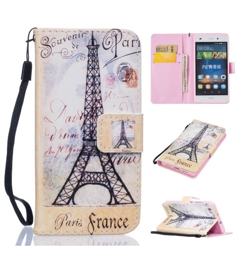 Huawe P8 LITE case wallet leather case printed