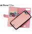 Iphone 7 plus double wallet  Leather Zip case detachable