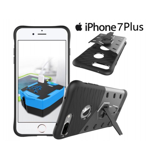 iPhone 7 Plus Case Heavy Duty Shockproof Hybrid Kickstand Case