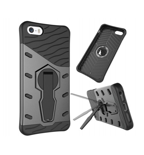 iPhone 5 5s SE Case Dual Layer Defender Slim Hybrid Kickstand Case