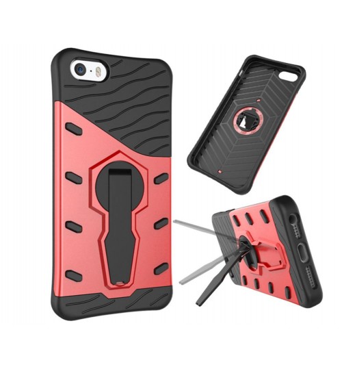 iPhone 5 5s SE Case Dual Layer Defender Slim Hybrid Kickstand Case