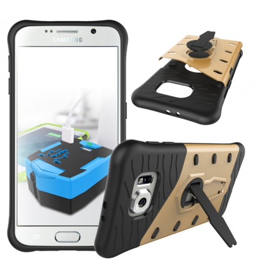 Galaxy S6 Case Heavy Duty Hybrid Kickstand+Combo