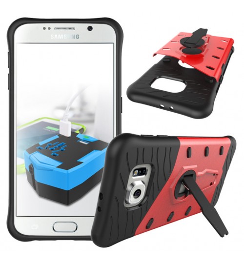 Galaxy S6 Case Heavy Duty Hybrid Kickstand+Combo