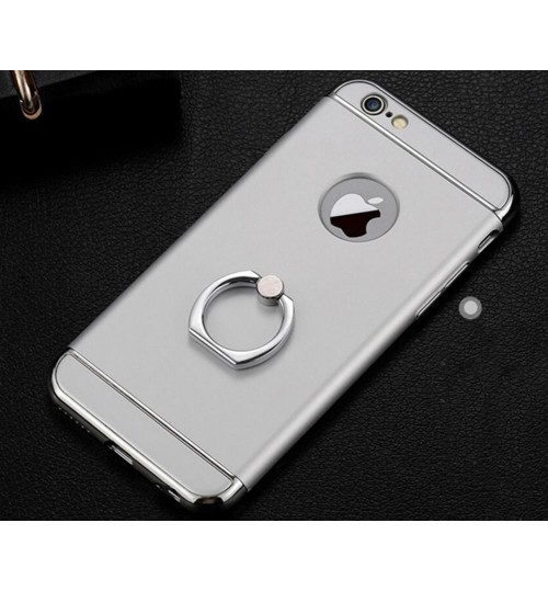 iPhone 7 Defender Rugged Kickstand Case with Ring Style Rotary Metal Mount