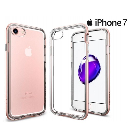 iPhone 7 case plating bumper with clear tpu back case Two-piece bumper case