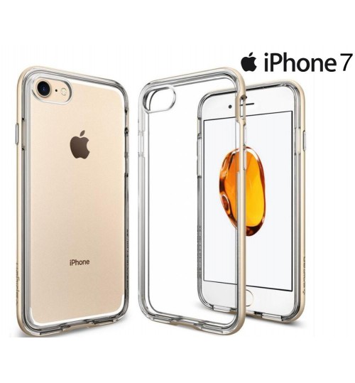 iPhone 7 case plating bumper with clear tpu back case Two-piece bumper case