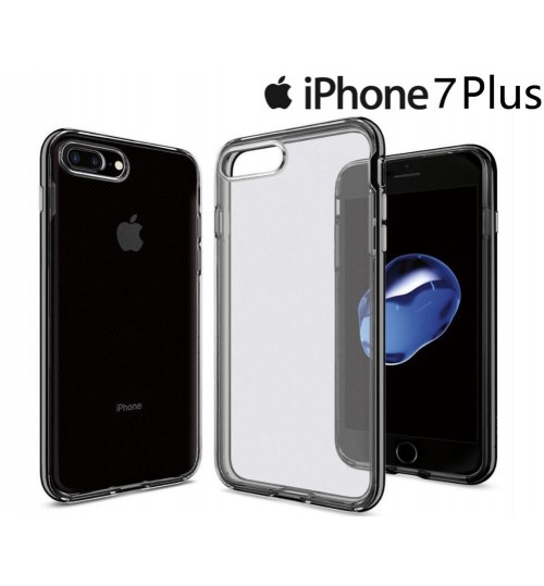 iPhone 7 plus case plating bumper with clear tpu back case Two-piece bumper case