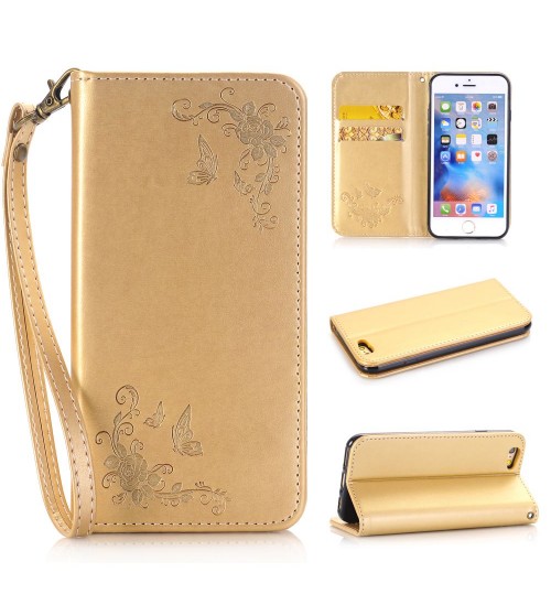 iPhone 6 6S Premium Leather Embossing wallet Folio case