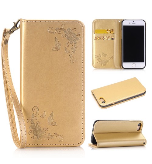 iPhone 7 Premium Leather Embossing wallet Folio case