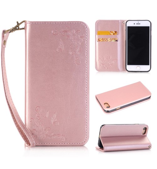 iPhone 7 Premium Leather Embossing wallet Folio case