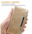 Galaxy s7 bling leather wallet case detachable