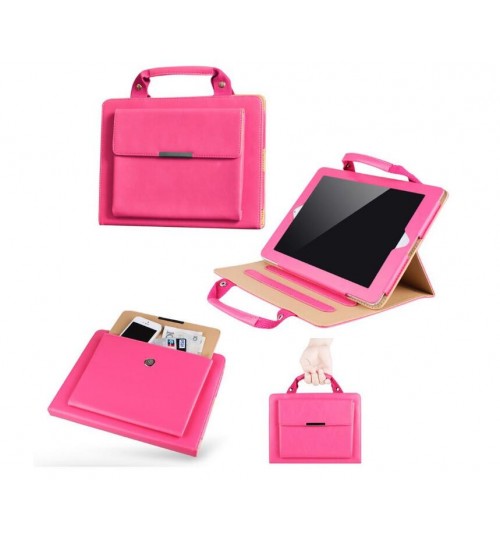 Ipad 2 3 4 Luxury Handle Bag folio PU Leather Case Cover With Stand