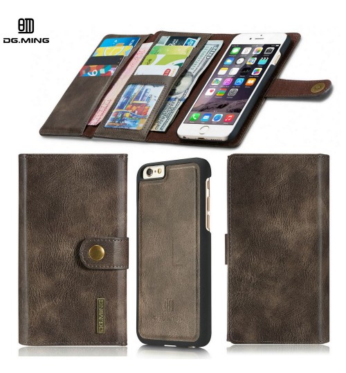 iPhone 6 6s plus case double wallet 12 cards leather detachable case