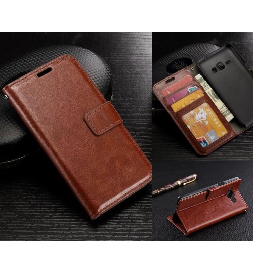 Galaxy J5 2016 vintage fine leather wallet case+Combo