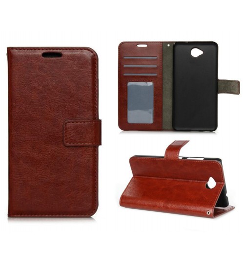 Nokia Lumia 650 vintage fine leather wallet case+Combo