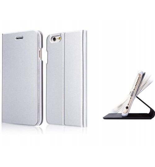 Iphone 6 6s brushed metal wallet Leather case