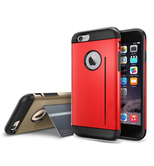 iPhone 6 6s dual tone dual layer heavy duty card stand slim case