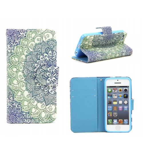 iPhone 5c case wallet leather case printed