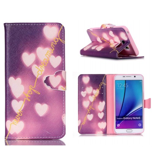 Galaxy NOTE 5 case wallet leather case printed