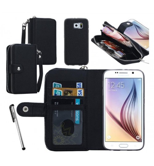 Galaxy S6 detachable full wallet leather case