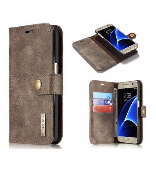 Sumsung Galaxy S7 edge case wallet 3 cards leather detachable case