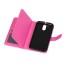Moto G4 Plus Double Wallet Leather Case - Hot Pink