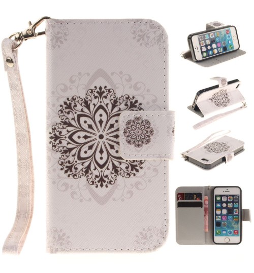 iPhone 5 5s SE case wallet leather case printed