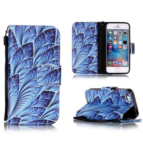 iPhone 5 5s SE case wallet leather case printed