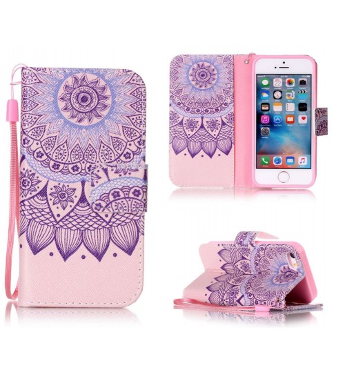 iPhone 5 5s SE case wallet leather case printed