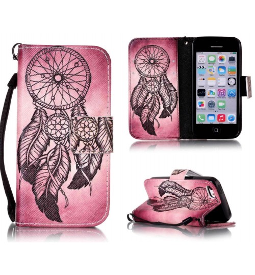 iPhone 5c case wallet leather case printed