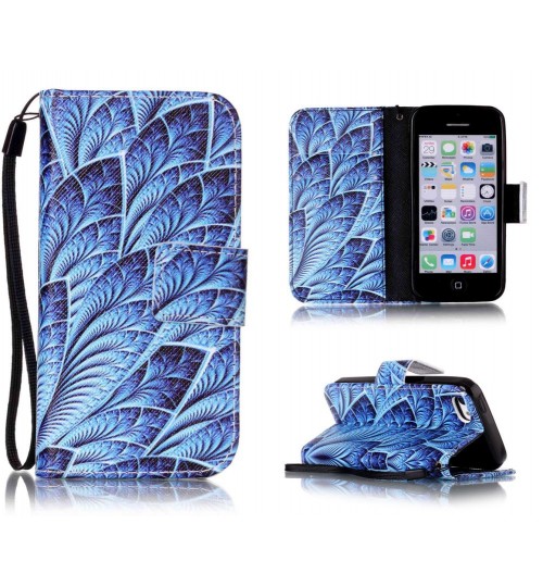 iPhone 5c case wallet leather case printed