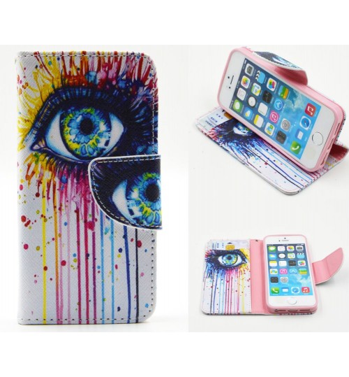 iPhone 5 5s SE case wallet leather case printed