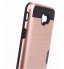 Galaxy J7 prime impact proof hybrid case card clip Brushed Metal Texture