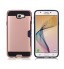 Galaxy J5 prime impact proof hybrid case card clip Brushed Metal Texture