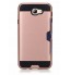 Galaxy J5 prime impact proof hybrid case card clip Brushed Metal Texture