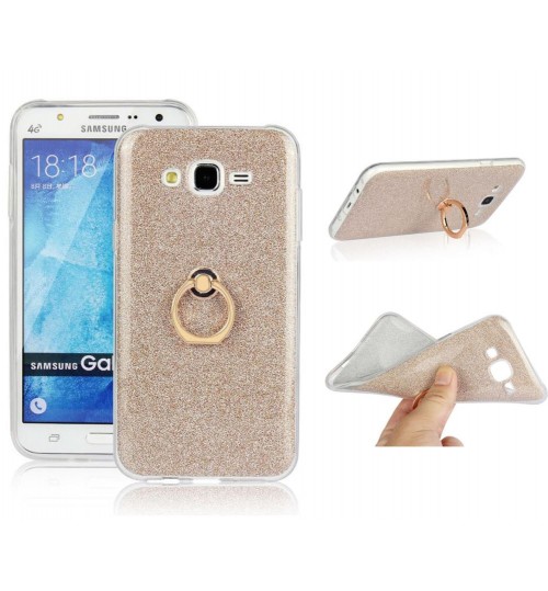 Gaxlaxy J7 Soft tpu Bling Kickstand Case with Ring Rotary Metal Mount