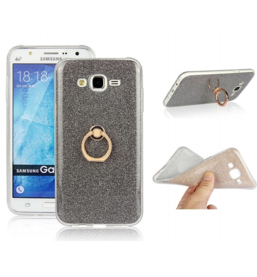 Gaxlaxy J7 Soft tpu Bling Kickstand Case with Ring Rotary Metal Mount