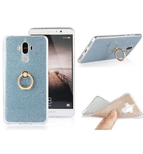 HUAWEI MATE 9 Soft tpu Bling Kickstand Case with Ring Rotary Metal Mount