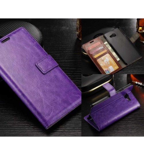 Galaxy J7 prime vintage fine leather wallet case+Combo